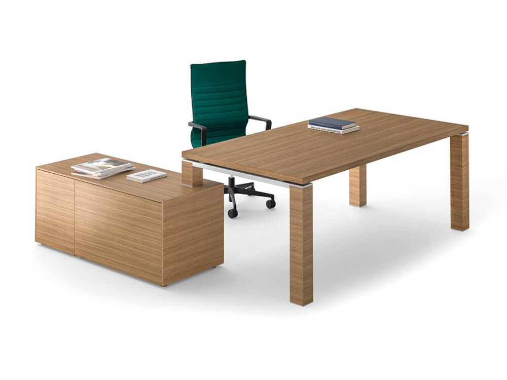 Legnosa – Natural Oak Or Walnut Wood Finish Executive Desk 2