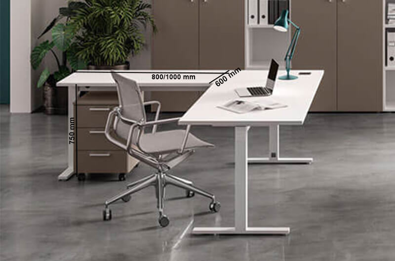Liscio – Square T Leg Executive Desk With Optional Return Update Image