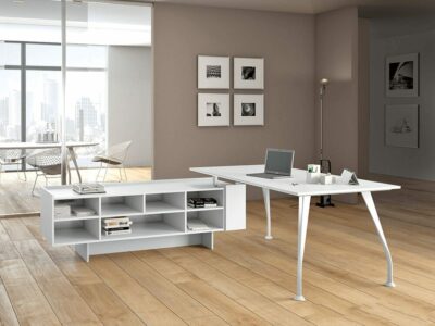 Zeta Executive Desk with stylish legs with Optional Return & Credenza Unit