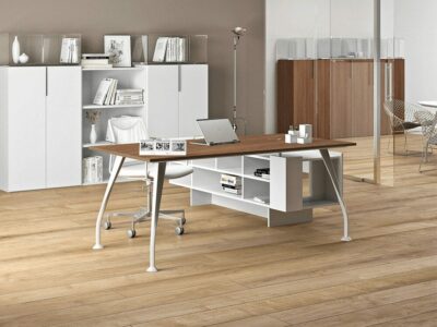 Zeta Executive Desk with stylish legs with Optional Return & Credenza Unit