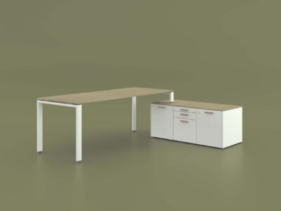 Lorenzo – Melamine Top Executive Desk With U Legs And Optional Return 01