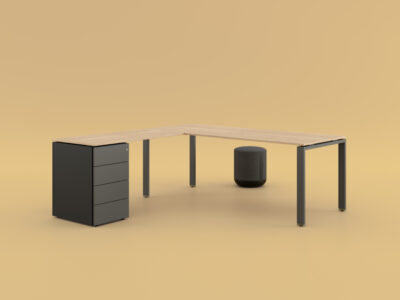 Lorenzo – Melamine Top Executive Desk With U Legs And Optional Return 02