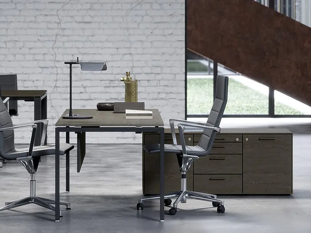 Lorenzo – Veneer Top Executive Desk With Goalpost U Legs 5