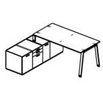 Minimo 1 Desk With Credenza Left