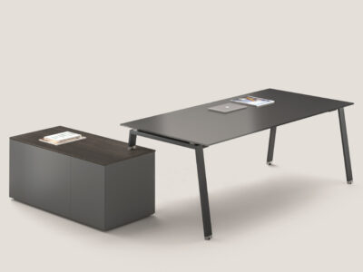 Minimo 1 – Simple Executive Desk With Optional Credenza Unit 03
