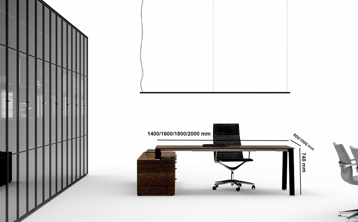 Minimo 1 – Simple Executive Desk With Optional Credenza Unit