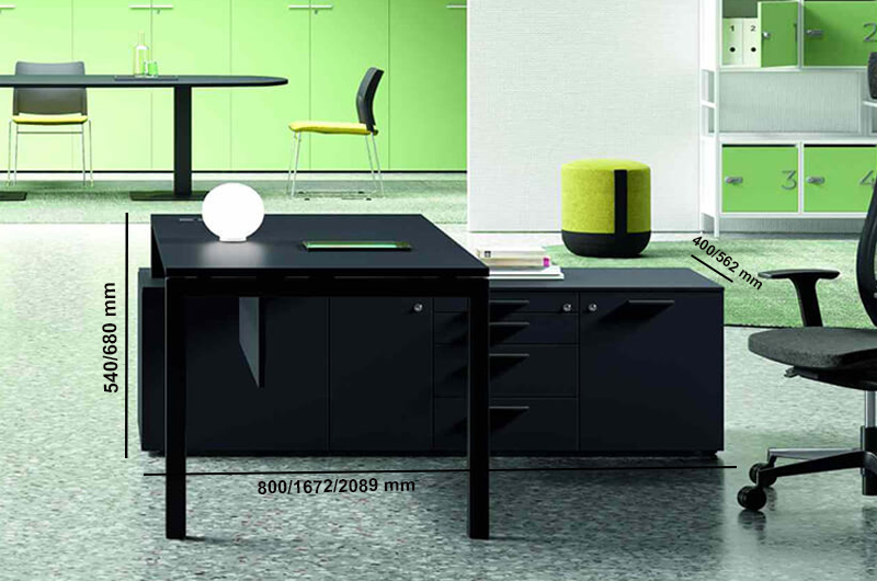 Nicolo – Executive Desk With Goalpost U Leg & Optional Credenza Unit 01