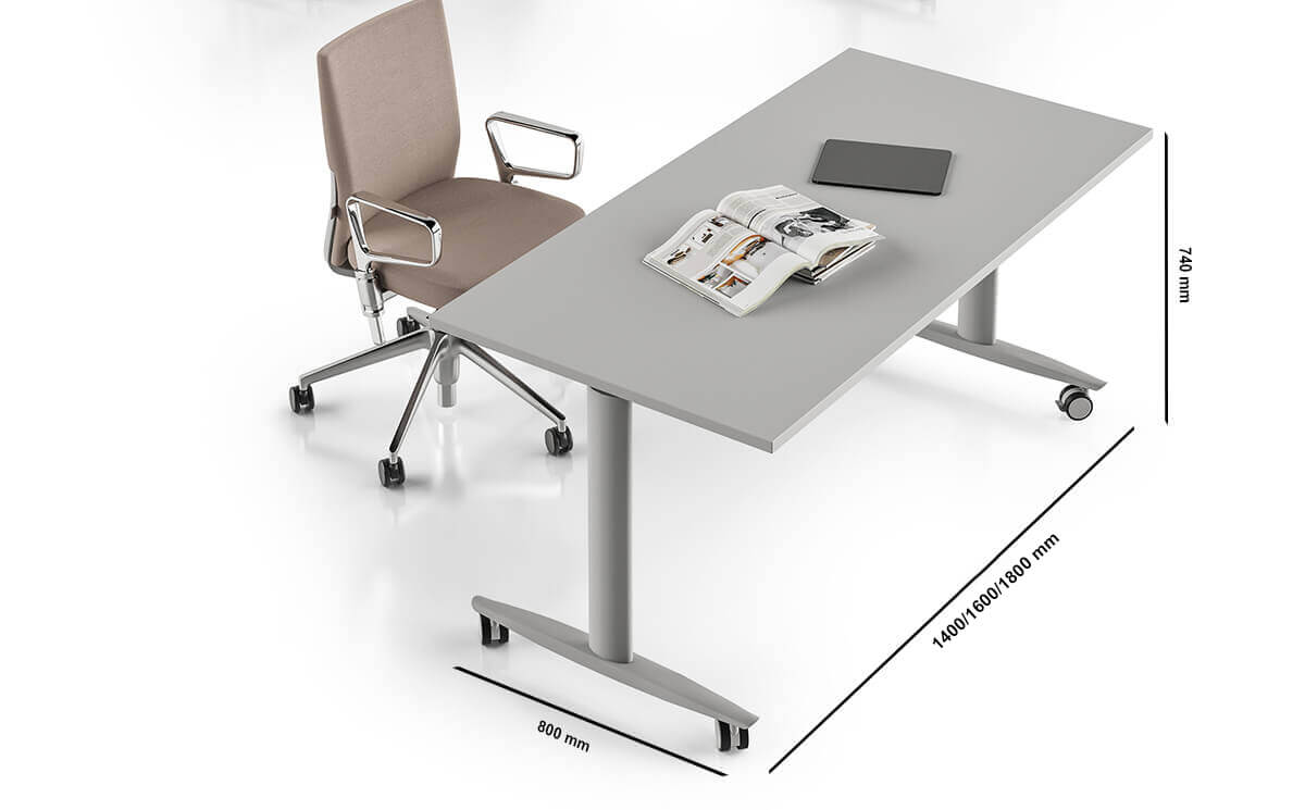 Piega – T Flex Foldable & Stackable Office Desk Size Img