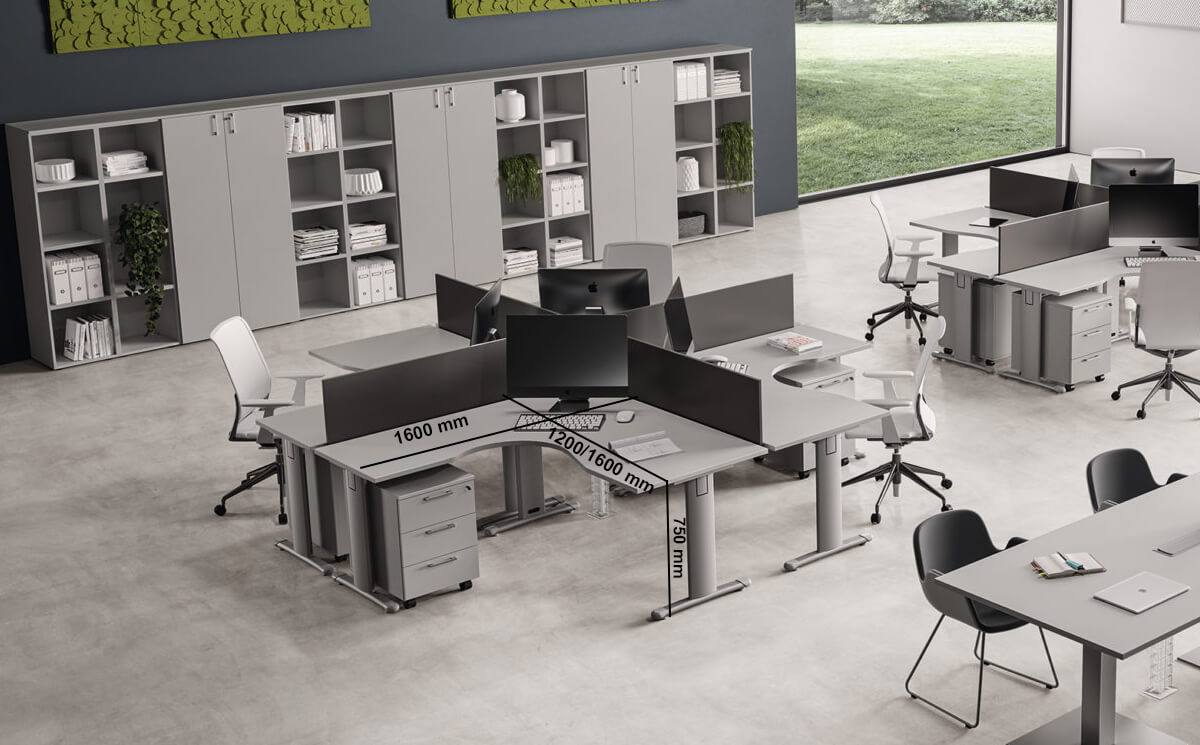 Regno – T Leg Corner Operators Office Desk With Return Size Img