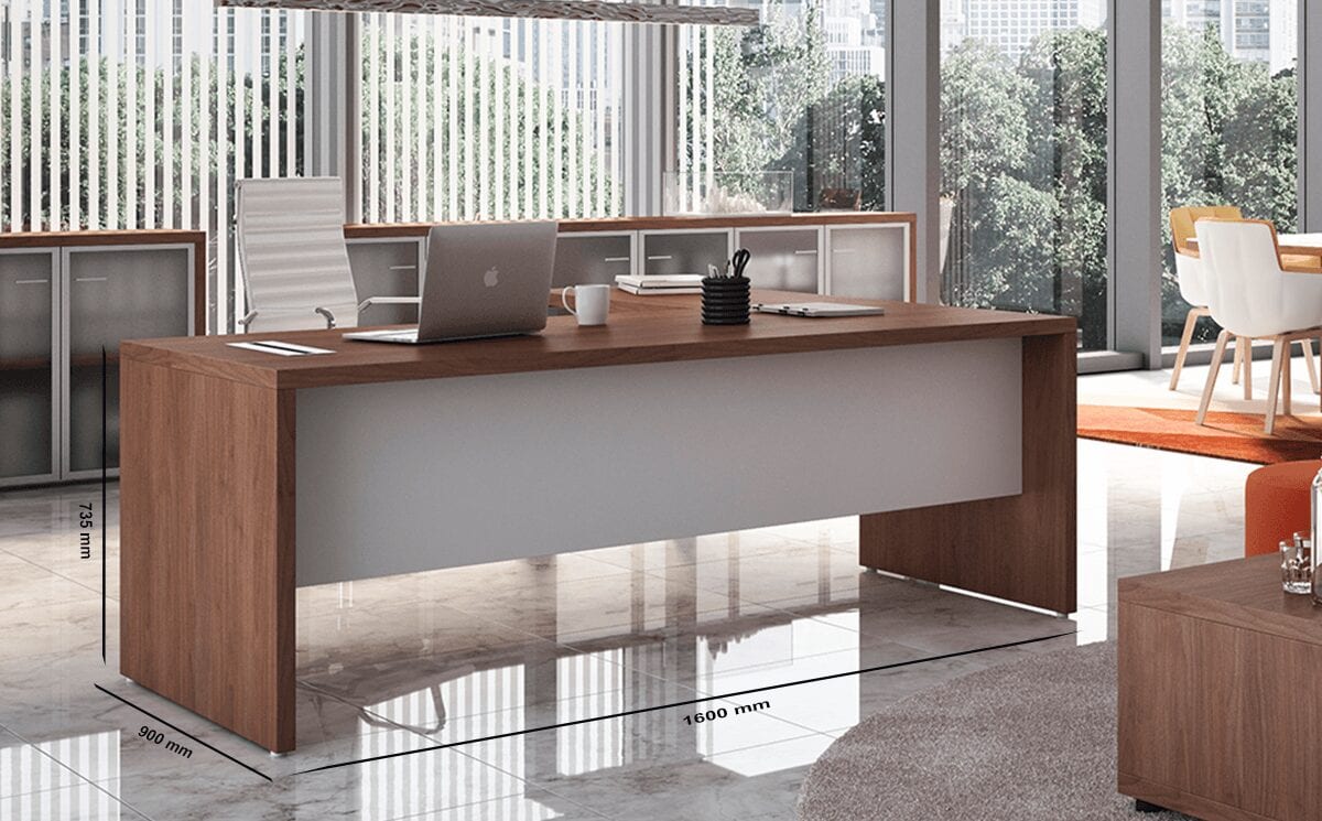 Alfonso - Woodside Panelled Legs Executive Desk with Modesty Panel Alfonso - Woodside Panelled Legs Executive Desk with Modesty Panel
