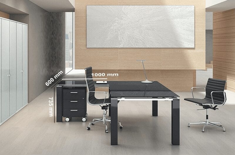 Elegante - Black or White Elegant Toughened Glass Top Executive Desk Elegante - Black or White Elegant Toughened Glass Top Executive Desk