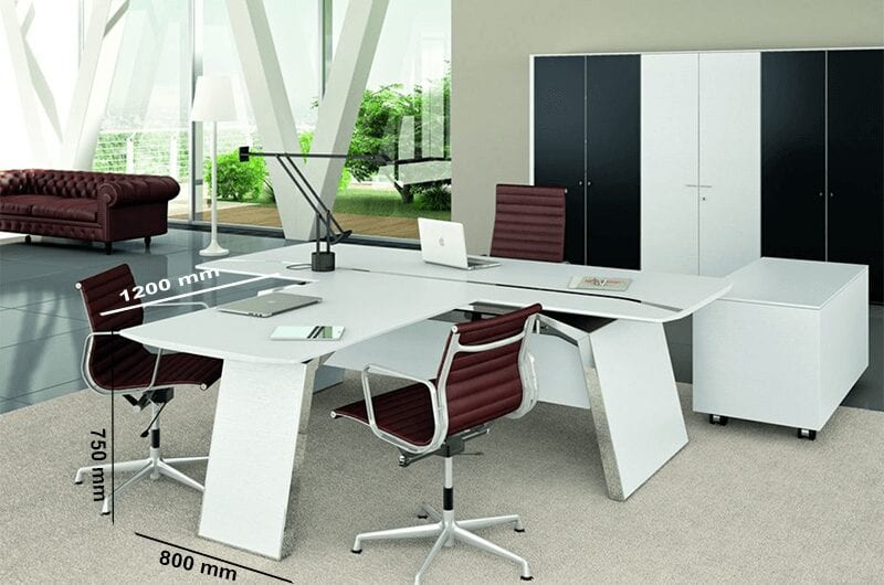 Futura 2 - Modern White, Black, Wood Veneer or Oak Executive Desk Futura 2 - Modern White, Black, Wood Veneer or Oak Executive Desk