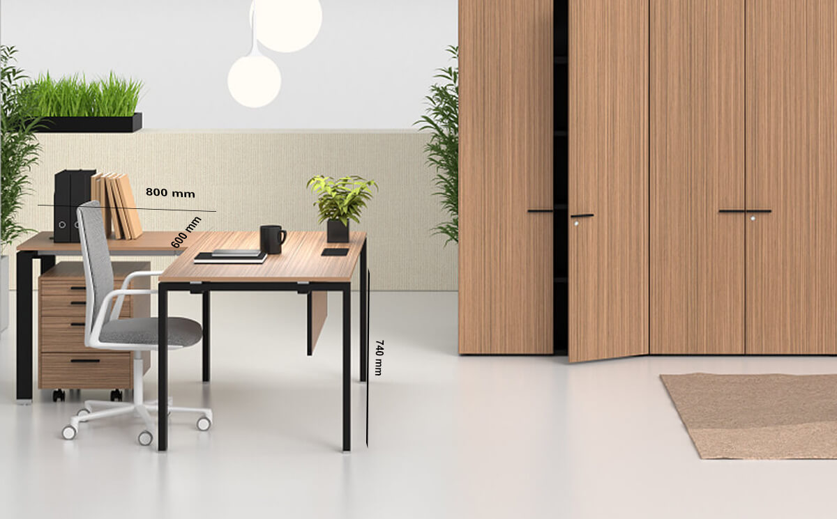 Size Return Lorenzo – Veneer Top Executive Desk With Goalpost U Legs