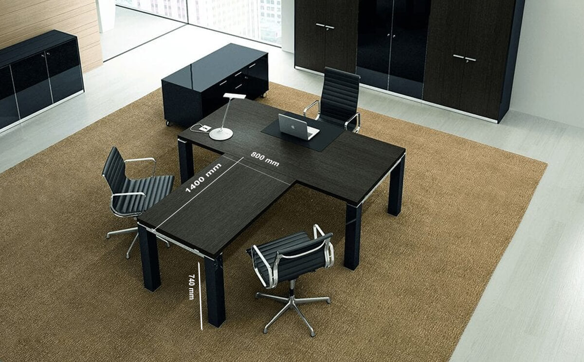 Size Return Giulia – White Or Wenge Wooden Top Executive Desk