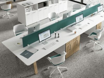 Minimo 3 - Back to Back Simple Executive Desk with Wooden Legs and Vertical File Storage