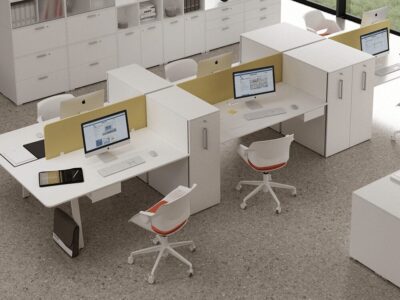 Minimo 5 - Minimalist Office Task Desk for 2, 4 and 6 people and optional Vertical Storage