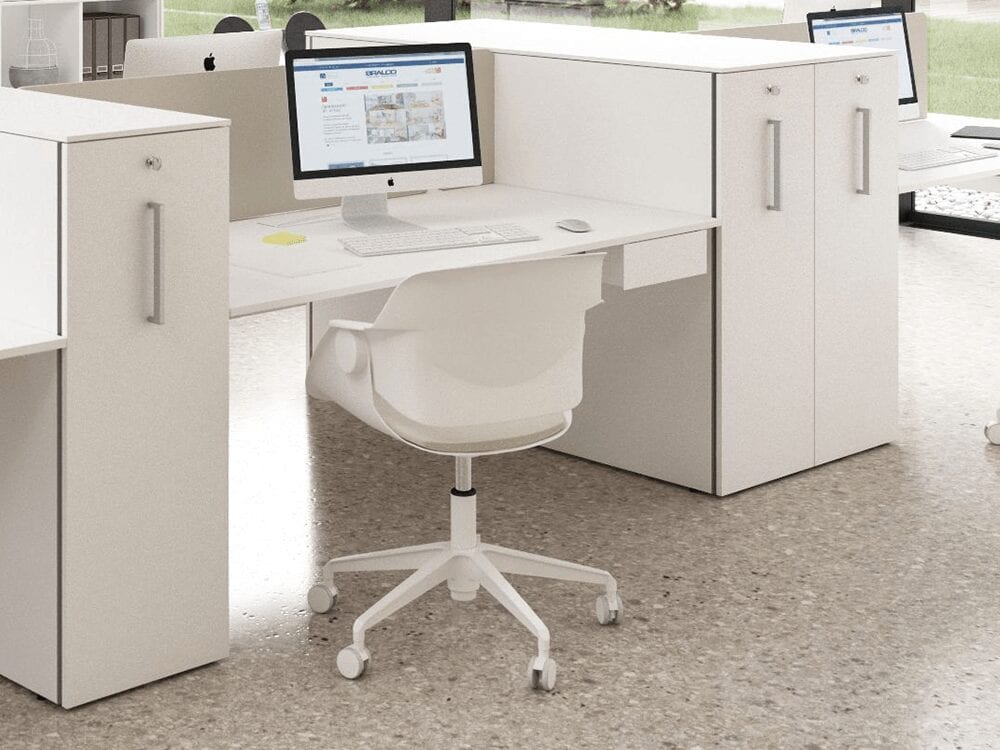 Minimo 5 - Minimalist Office Task Desk for 2, 4 and 6 people and optional Vertical Storage