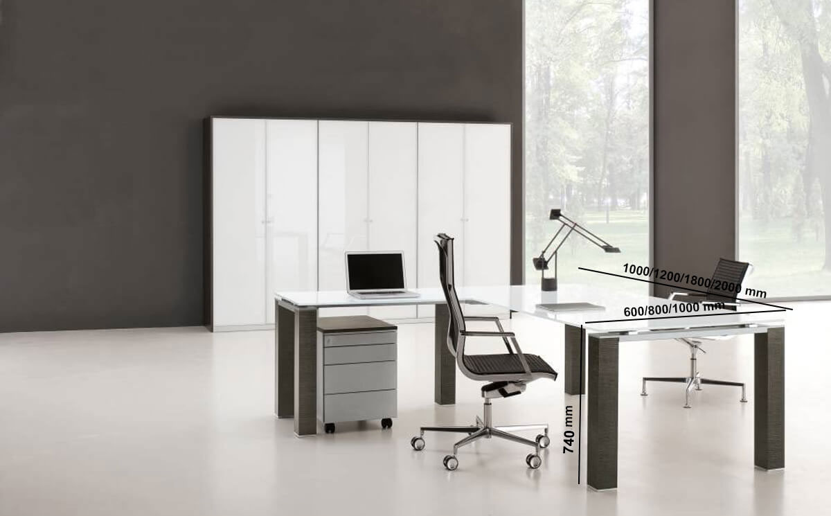 Vetroso – Glass Executive Desk Size 01 Img