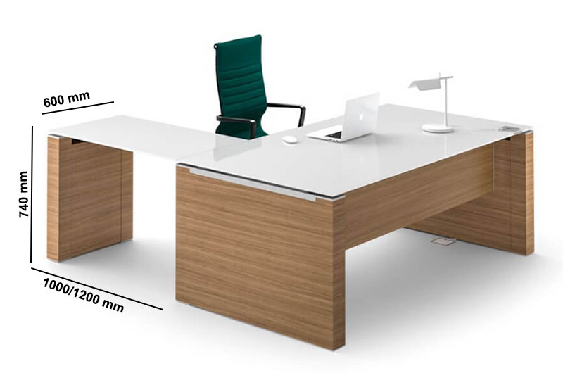 Vetroso – Glass Executive Desk Size Img