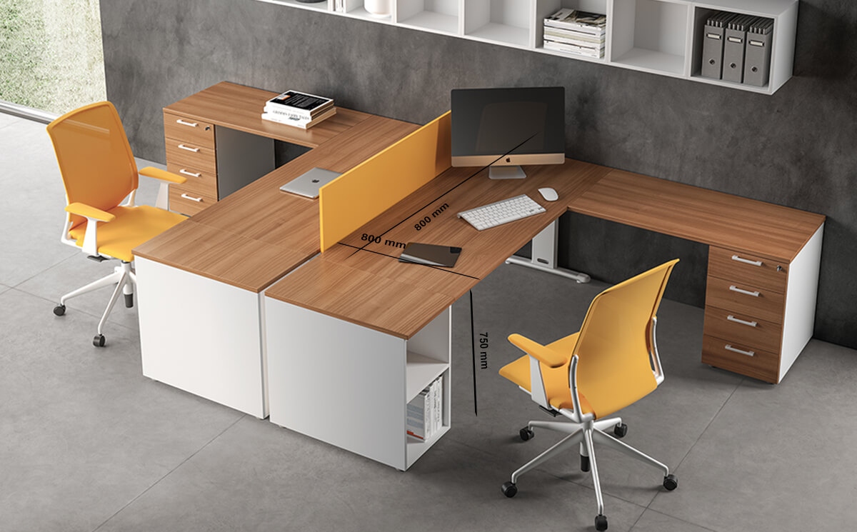 Size Matteo – T Leg Office Desk With Optional Shelf For Storage