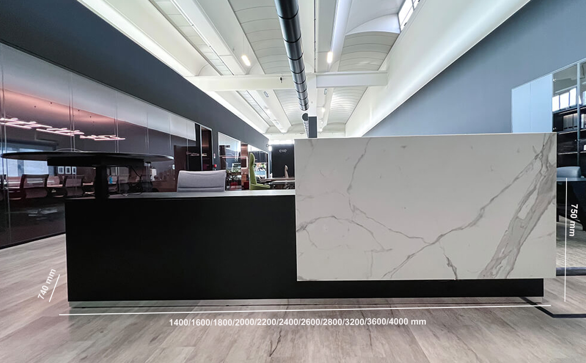 Luxor – Elegant Reception Desk With Overhang Panel Lagre Size Img