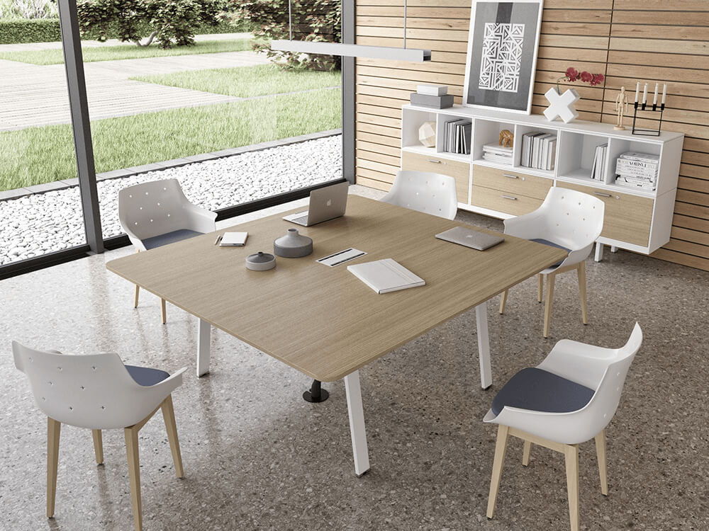 Minimo 8 Round And Rectangular Shape Meeting Table