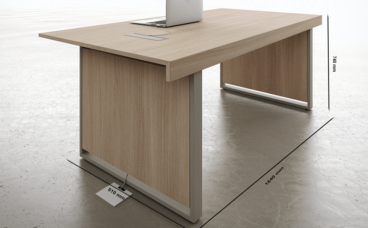 Size Ernesto 1 Panel Legs Small Meeting Table