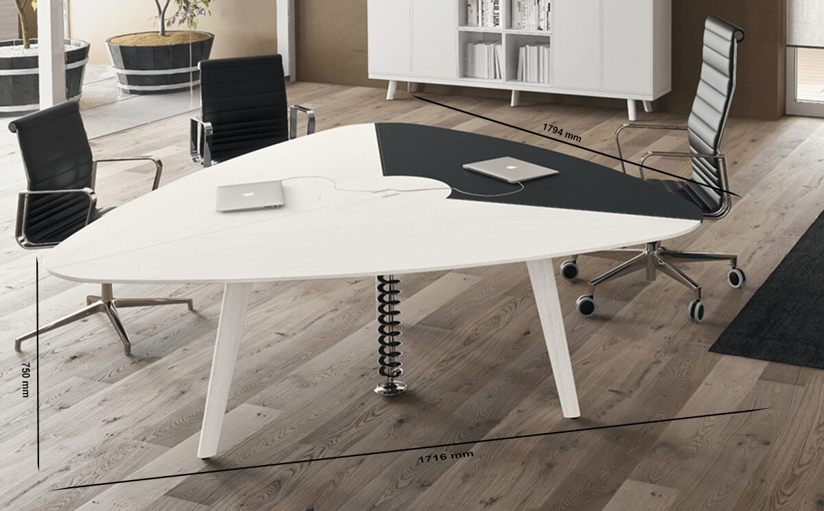 Size Rail Triangular Table 2 Wooden Tops1 Covered In Leather Size Rail Triangular Table 2 Wooden Tops1 Covered In Leather