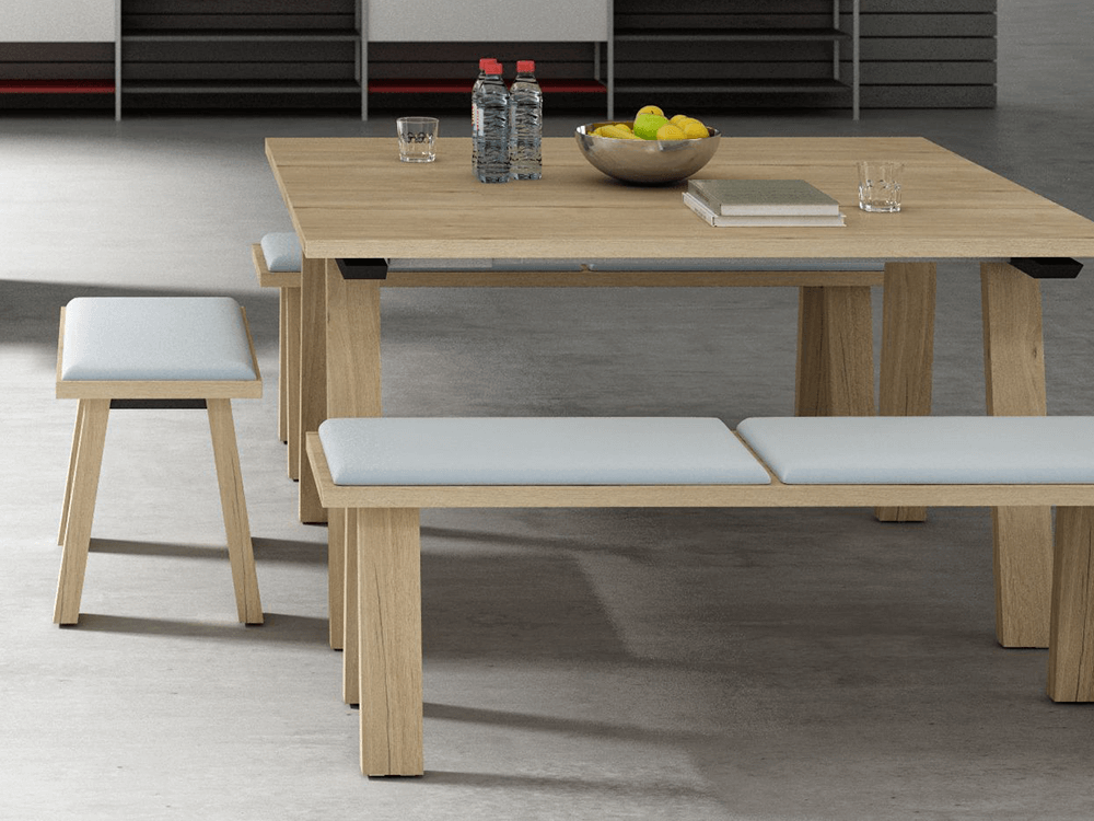 Take Off Table With Coated Legs With Bench Cushion Mainimg