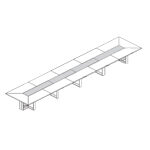 Extra Large Rectangular Shape Table (22 Persons - Five Tops)