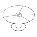 Yadon Round, Oval & Barrel Shape Meeting Table Round With 3 Tops