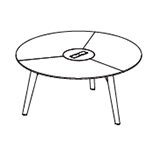 Round Shape Table (3 Tops, 6 Persons)