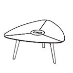 Triangular Shape Table (6 Persons)