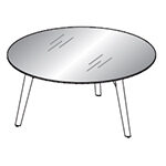 Yafi 1 Glass Round Meeting Table