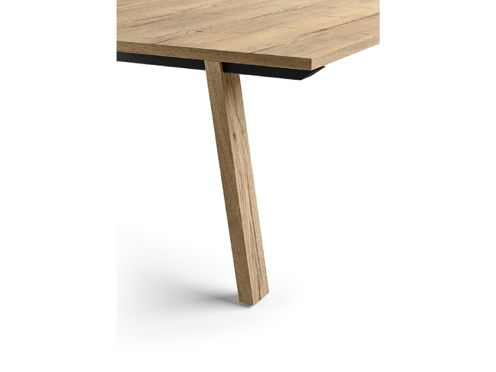 Yahya – Traditional Oak Rectangular Meeting Table With Coated Legs 01