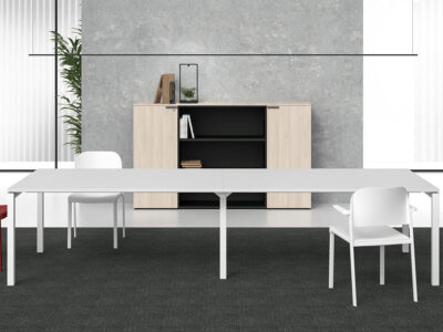 Yakir – Melamine Faced Chipboard Office Workstation For 4 Person With Optional Return Main