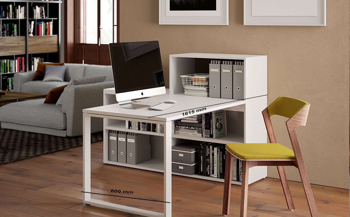 Size Fresca – Modern Home Office Desk With 5 Shelf Storage