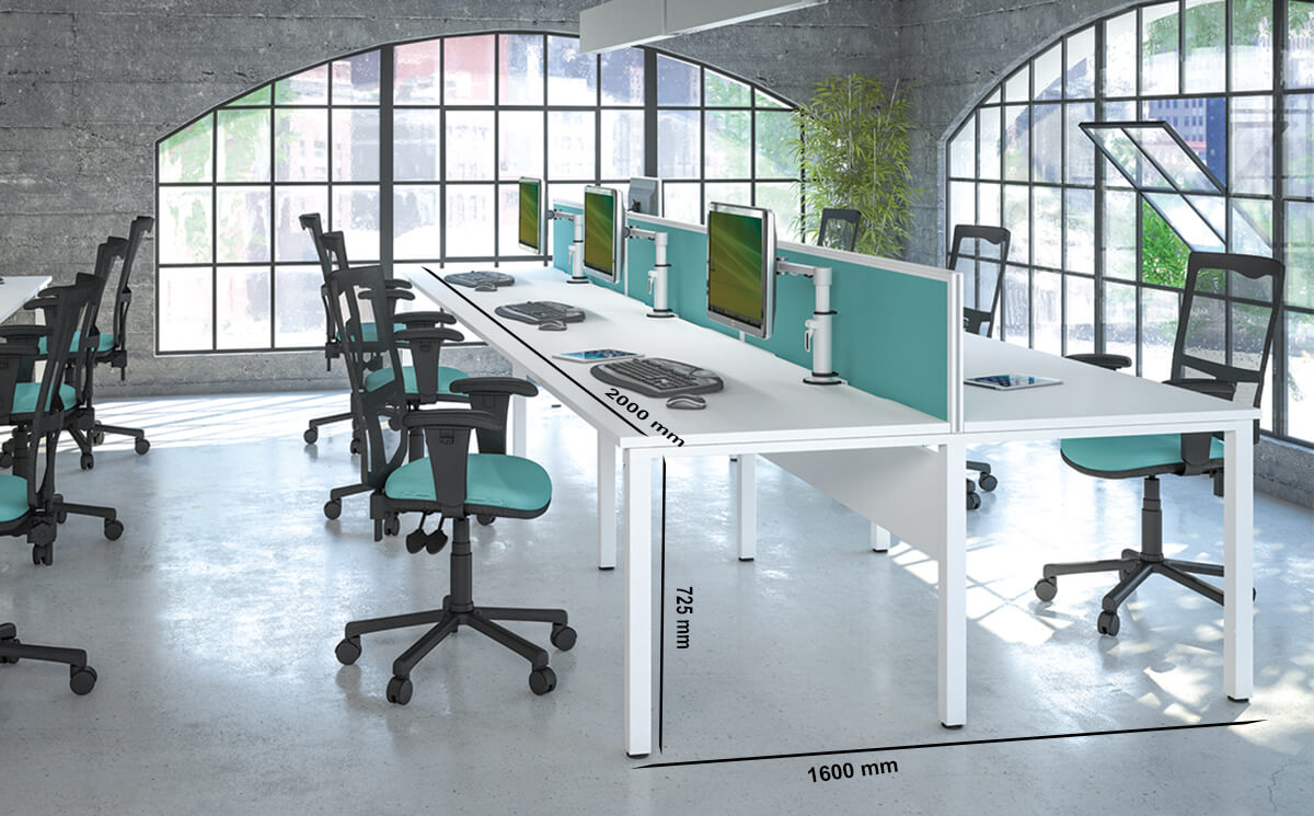 Size Logan 1 – U Leg Double Operational Office Desk