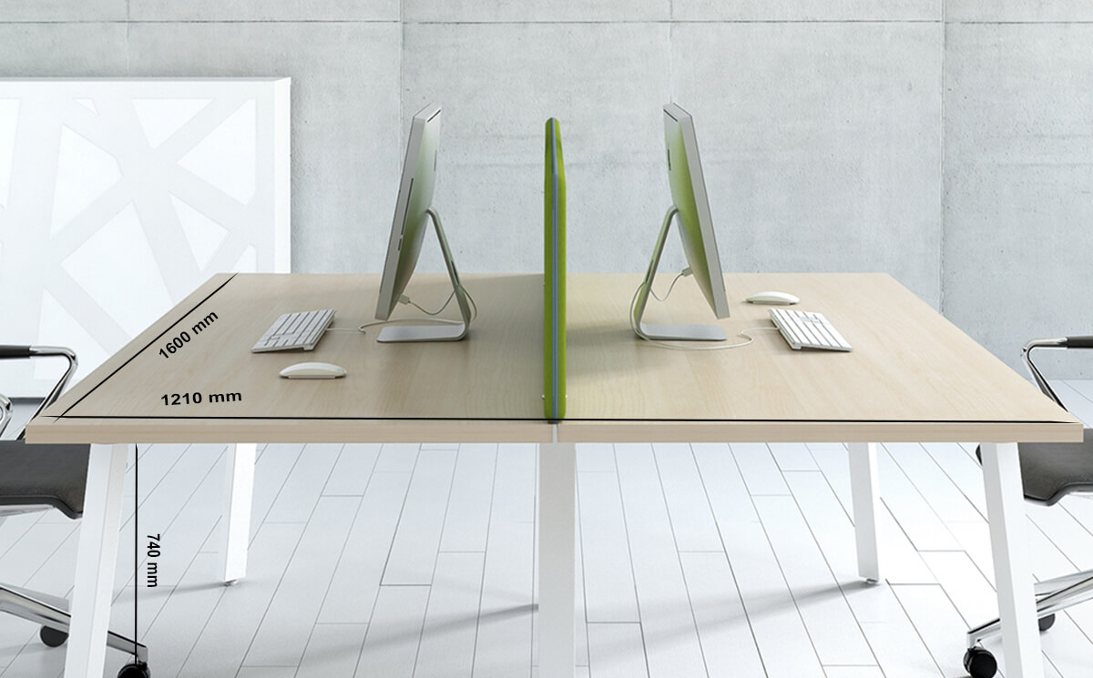 Size Mocko 1 – Office Desk Range With White Leg