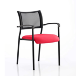 Dale – Mesh Back Visitor Chair Black With Arms Cherry