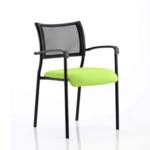 Dale – Mesh Back Visitor Chair Black With Arms Green