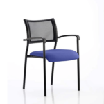 Dale – Mesh Back Visitor Chair Black With Arms Blue