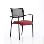 Dale – Mesh Back Visitor Chair Black With Arms Chilli