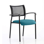 Dale – Mesh Back Visitor Chair Black With Arms Teal