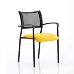 Dale – Mesh Back Visitor Chair Black With Arms Yellow