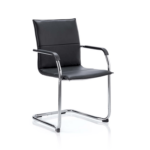Echo Visitor Cantilever Chair Multicolor Bonded Leather Black