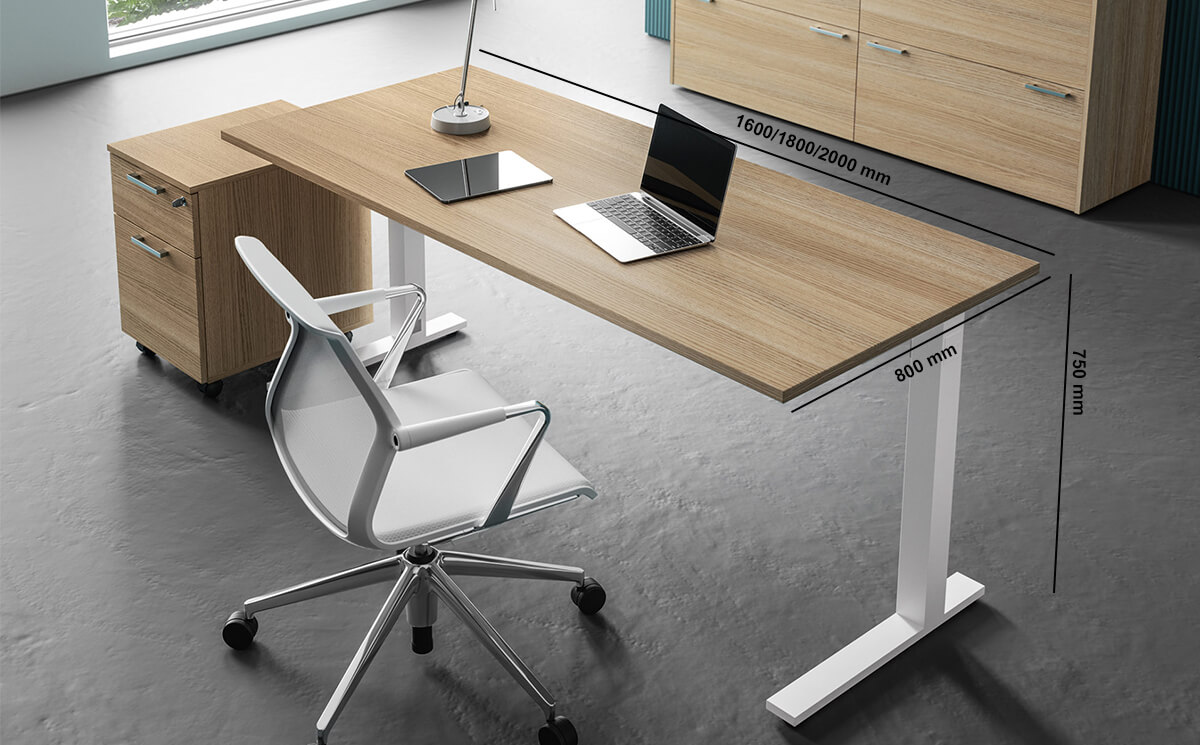 Linea – C Leg Office Desk With Optional Return Credenza Unit Size Img