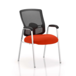 Oregon – Straight Chrome Leg Visitor Chair With Mesh Back Red