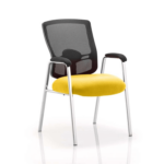 Oregon – Straight Chrome Leg Visitor Chair With Mesh Back Yellow