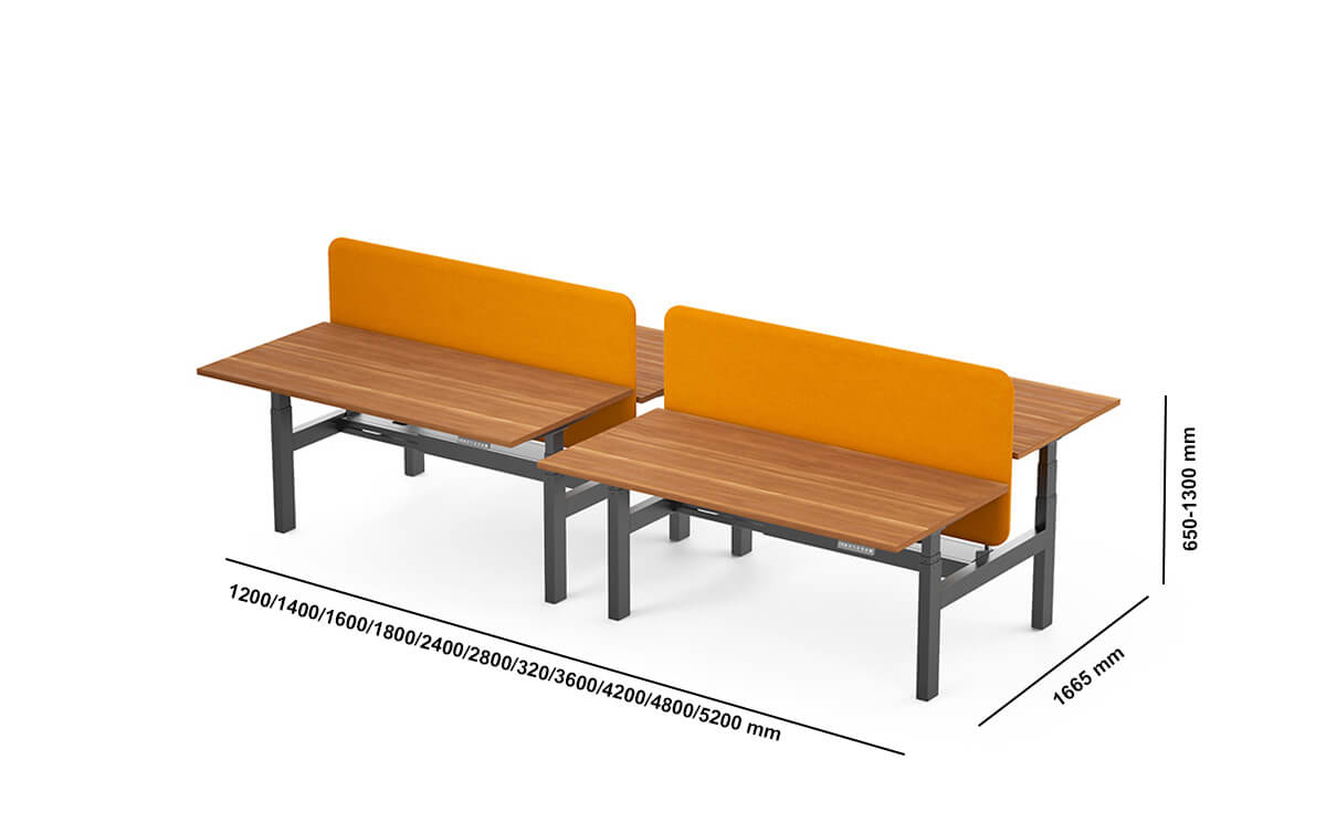 Alfio 1 Workstation For 2, 4 And 6 People With Electric Height Adjustment Size Img